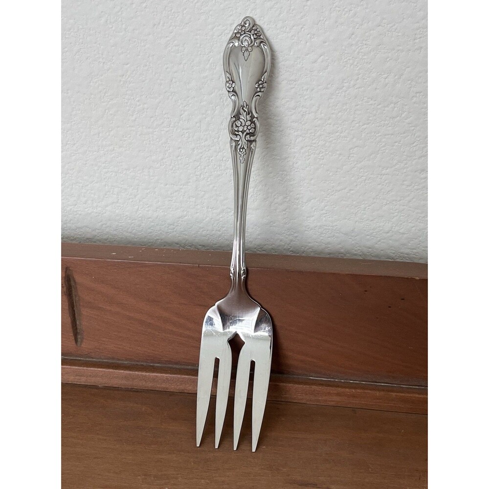 Oneida Community Stainless Louisiana Medium Solid Cold Meat Serving Fork